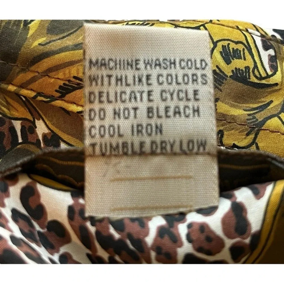 Cote de France Vintage Silk Blouse Animal Print Baroque‎ Top Women Size Large - Picture 9 of 9